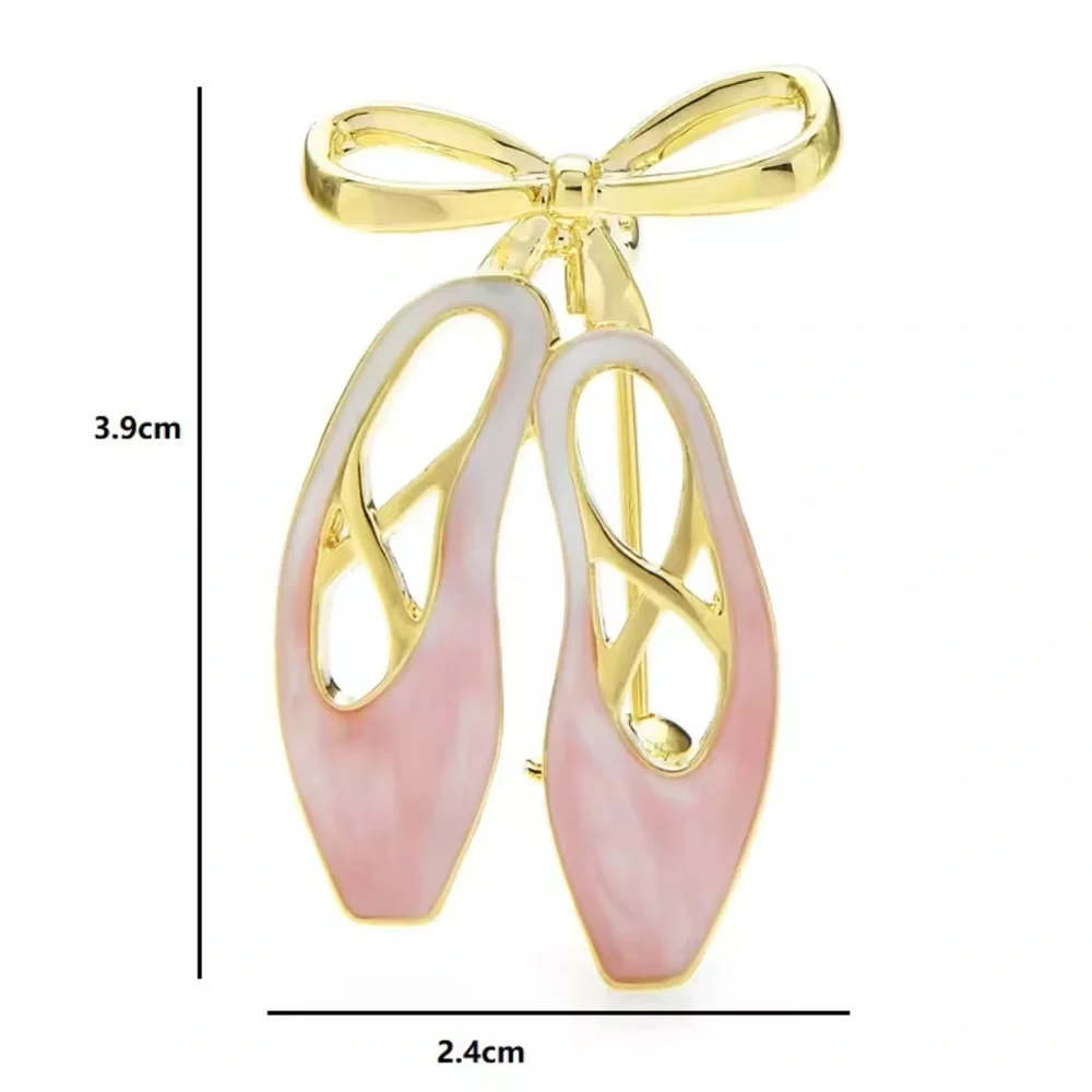 Pink Ballet Slipper Brooch